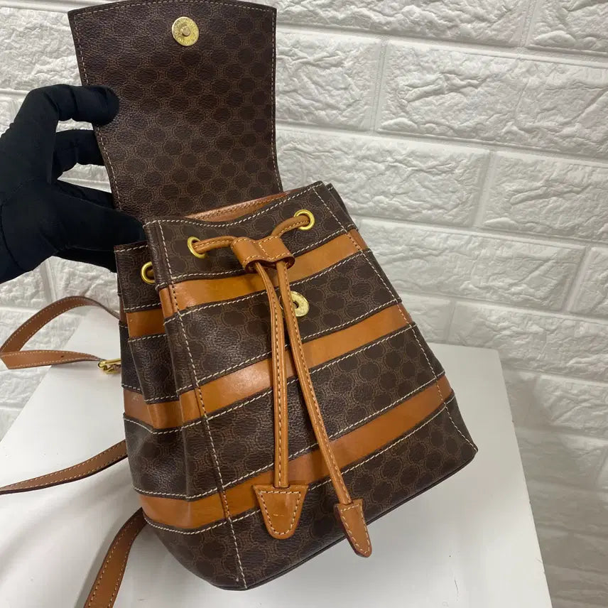 [BUNJANG] CELINE Macadam Mini Backpack / CELINE / 빈티지 셀린느 브라운 마카담 블라종 미니 백팩
