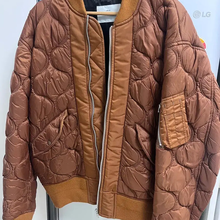[BUNJANG] Toga Virilis Brown Quilted MA-1 Jacket 48 / 토가 비릴리스 브라운 퀼팅 ma-1 자켓 48
