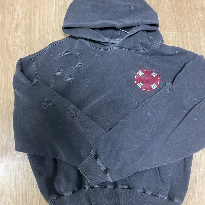 [BUNJANG] Punchdrunk Partys Charcoal Hoody / 펀치드렁크파티즈 결속 후드티 차콜 1사이즈