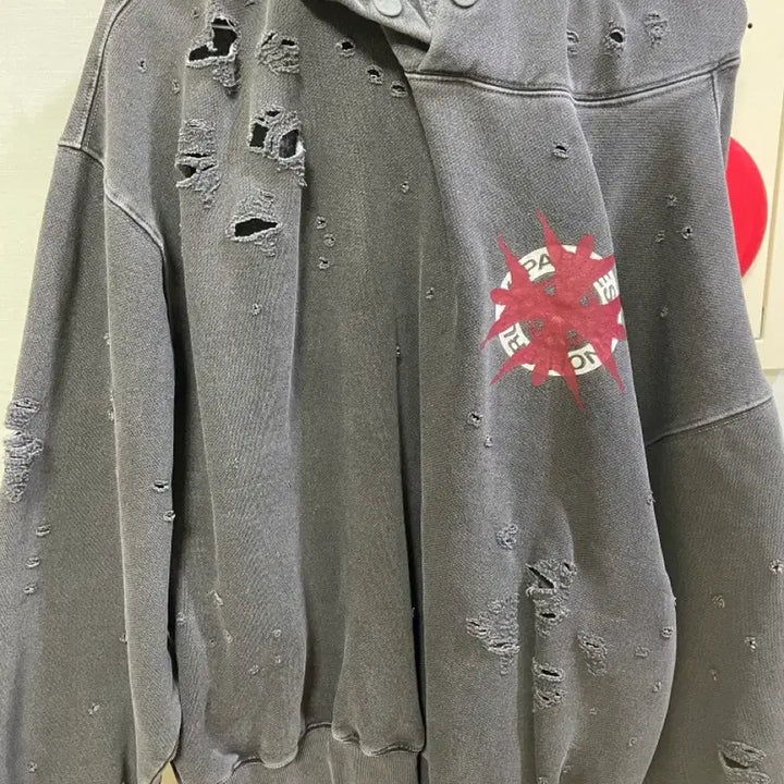 [BUNJANG] Punchdrunk Partys Charcoal Hoody / 펀치드렁크파티즈 결속 후드티 차콜 1사이즈