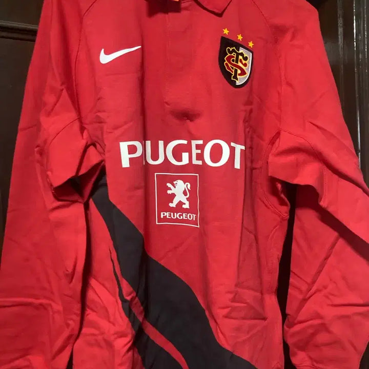 [BUNJANG] Nike Peugeot Rugby T-Shirt Red / 나이키 레드 푸조 럭비 티셔츠
