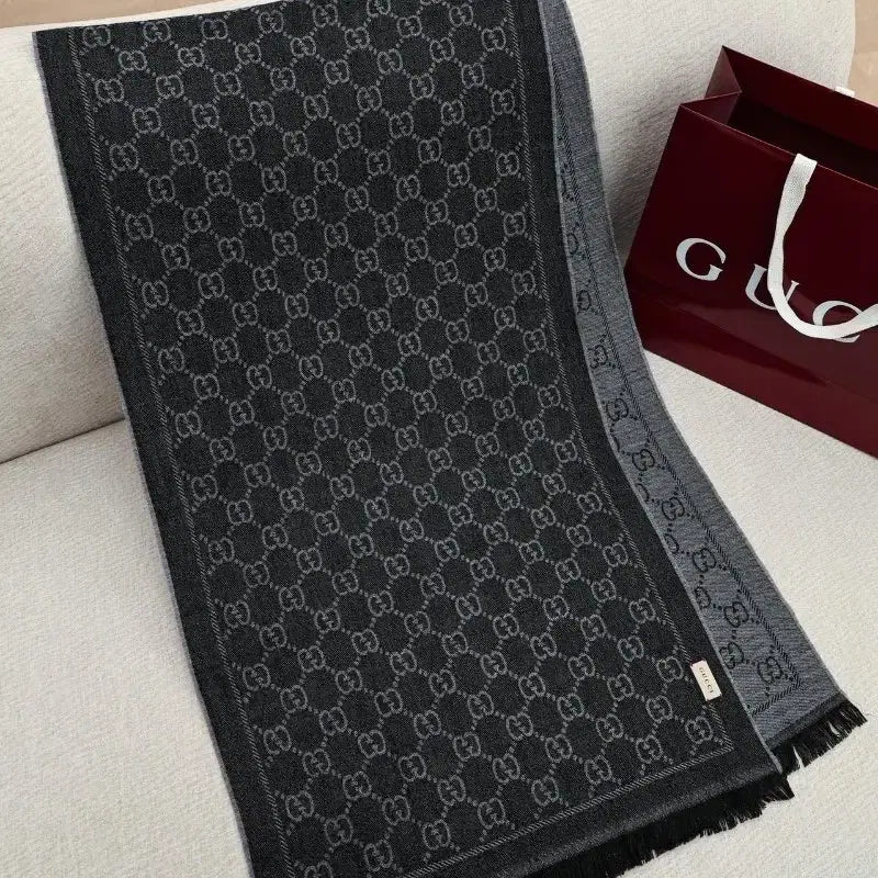 [BUNJANG] 구찌 GG 패턴 머플러 블랙 / 구찌 GG 패턴 머플러 블랙