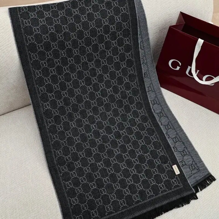 [BUNJANG] 구찌 GG 패턴 머플러 블랙 / 구찌 GG 패턴 머플러 블랙