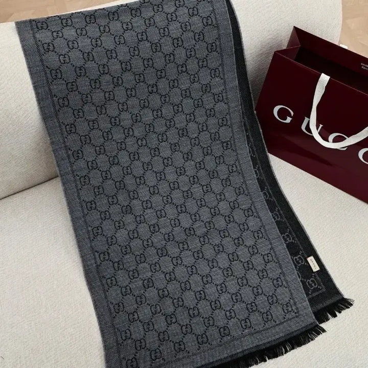 [BUNJANG] 구찌 GG 패턴 머플러 블랙 / 구찌 GG 패턴 머플러 블랙