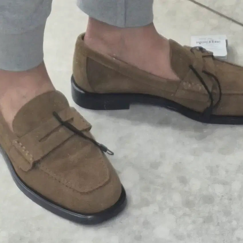[BUNJANG] Zara Suede Loafers / 자라 천연소가죽 스웨이드로퍼 카키브라운 245 새상품