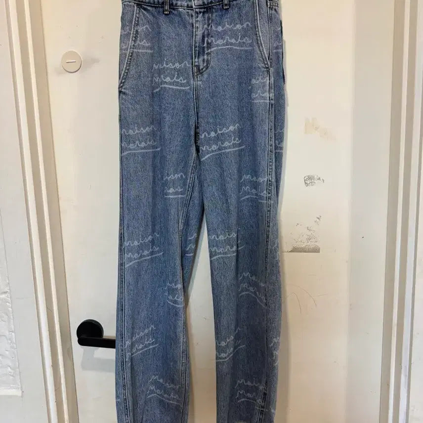 [BUNJANG] Maison Marithe x Saki Lettering Wide Denim / 메종마레x사키 레터링 와이드 데님