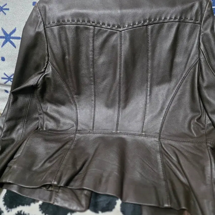 [BUNJANG] Brown Leather Jacket - Women's / 브라운 레더 자켓 여성
