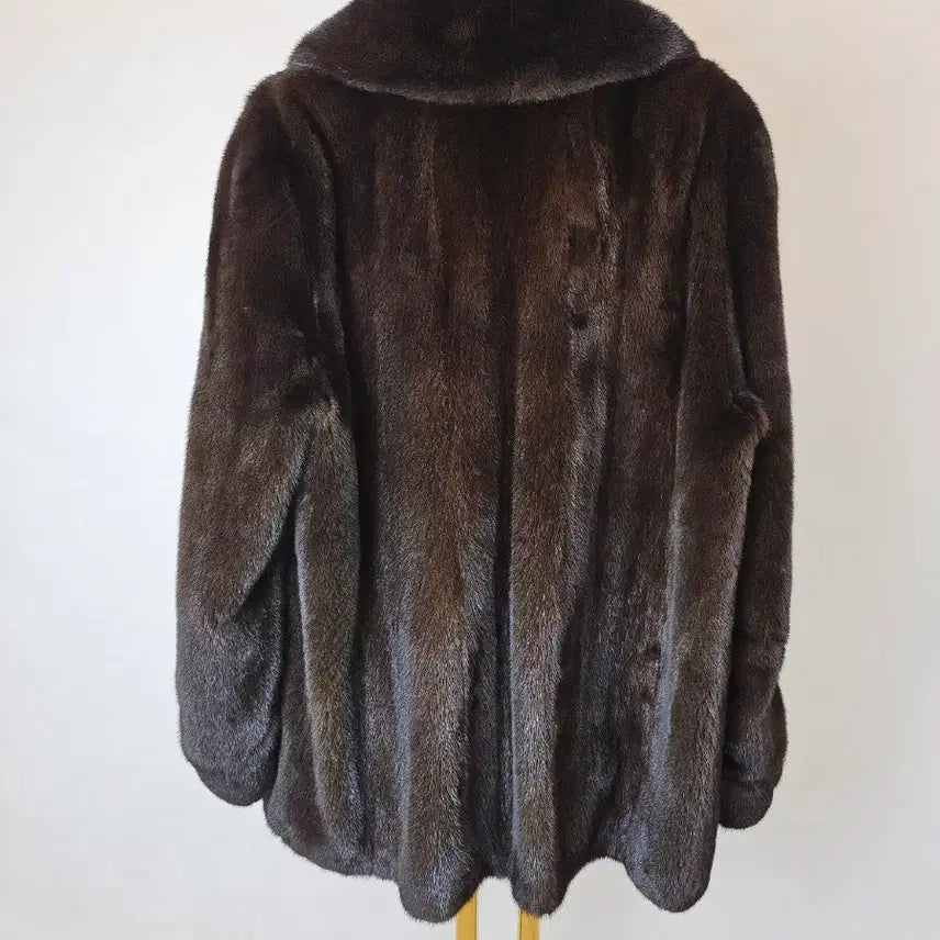 [BUNJANG] ROSEE Blackglama Stand Collar Half Mink Coat / 역시즌초특가 ROSEE로제 블랙그라마 스탠카라 하프밍크