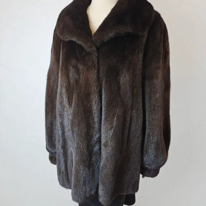 [BUNJANG] ROSEE Blackglama Stand Collar Half Mink Coat / 역시즌초특가 ROSEE로제 블랙그라마 스탠카라 하프밍크