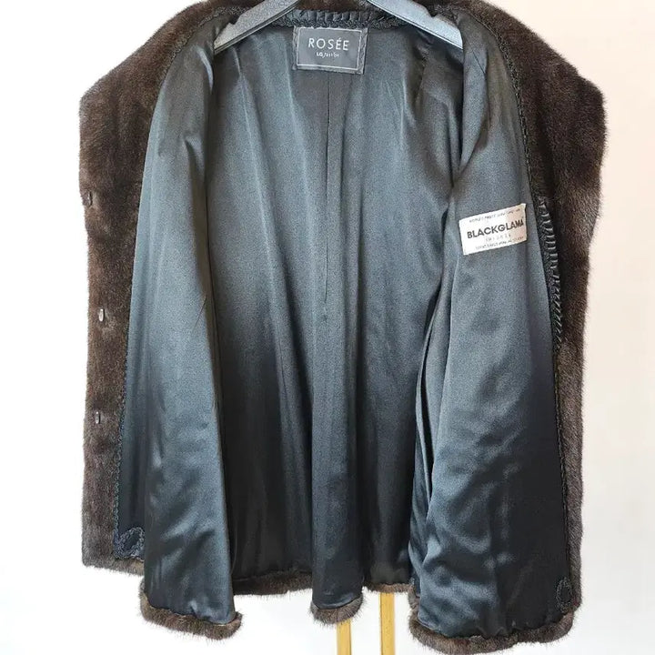 [BUNJANG] ROSEE Blackglama Stand Collar Half Mink Coat / 역시즌초특가 ROSEE로제 블랙그라마 스탠카라 하프밍크