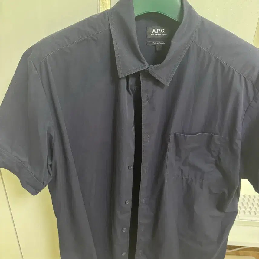 [BUNJANG] A.P.C. Navy Short Sleeve Shirt / 아페쎄 네이비 반팔 셔츠 l 사이즈 팝니다