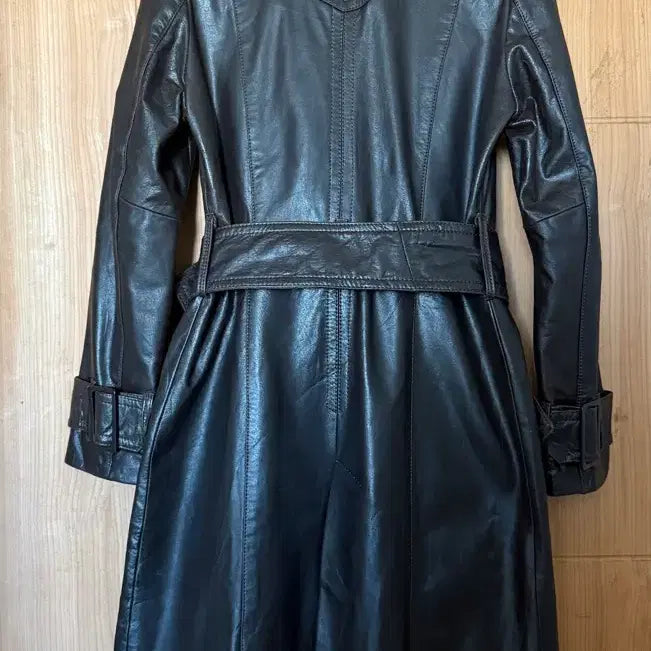 [BUNJANG] Japanese Vintage Leather Long Jacket / 재패니즈 빈티지 레더 롱자켓