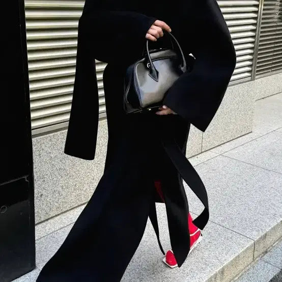 [BUNJANG] Orr Extra Cashmere Wool Muffler Coat Black / 오르 엑스트라 캐시 울 머플러 코트 블랙