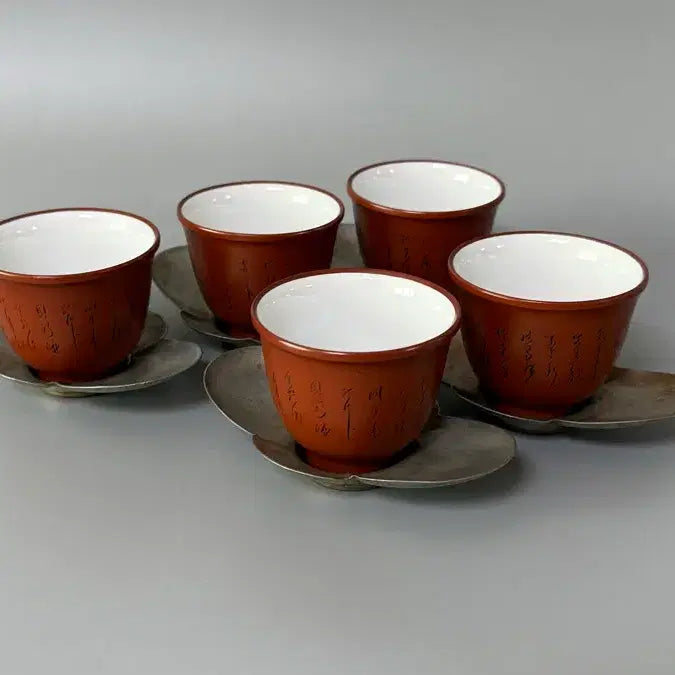 [BUNJANG] Antique Tea Table Set / 정족 주석 목과식 차탁 5점 / 잔탁 잔대 잔받침
