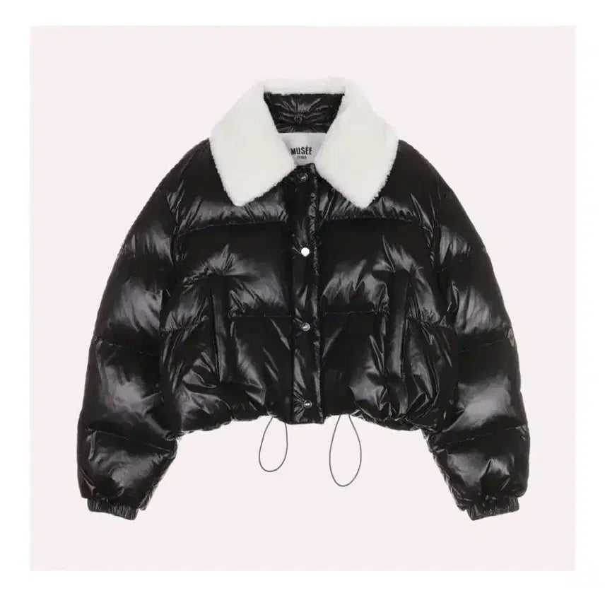 [BUNJANG] Muse Down Lambswool Fur Collar Padded Jacket - Black (M) / 뮤제 다운 램스울 퍼 카라 패딩 자켓  - 블랙,38(M)