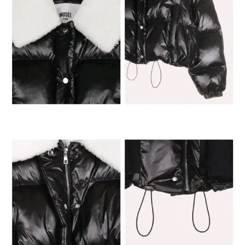 [BUNJANG] Muse Down Lambswool Fur Collar Padded Jacket - Black (M) / 뮤제 다운 램스울 퍼 카라 패딩 자켓  - 블랙,38(M)