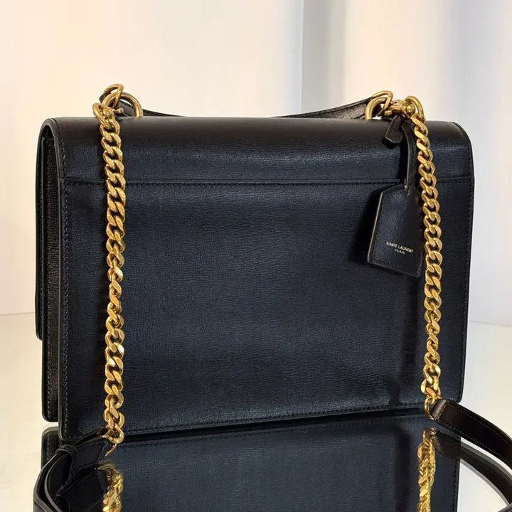 [BUNJANG] Yves Saint Laurent Sunset Top Handle Medium Black Handbag / 입생로랑 선셋백 탑핸들 미디움 블랙