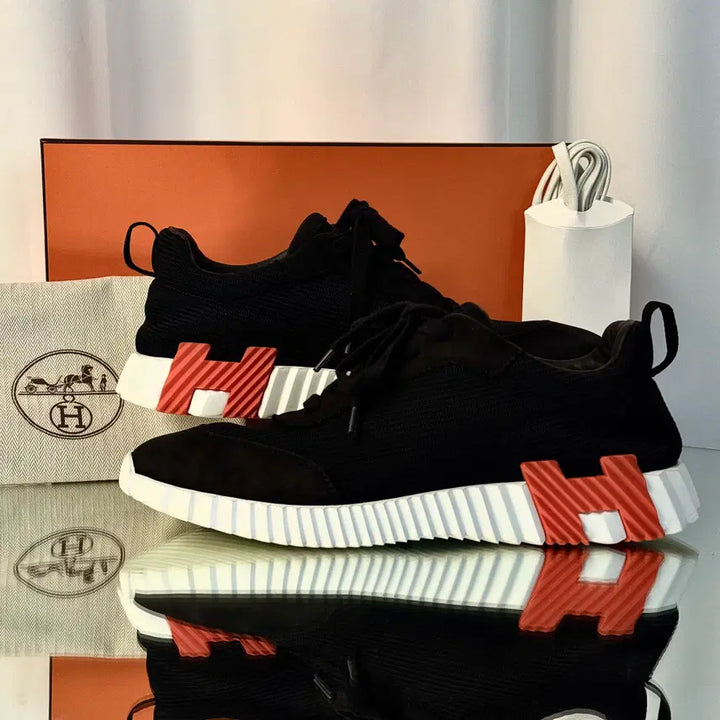 [BUNJANG] Hermes Bouncing Mesh Suede Sneakers / 에르메스 바운싱 메쉬 스웨이드 스니커즈 42 H231764ZH03