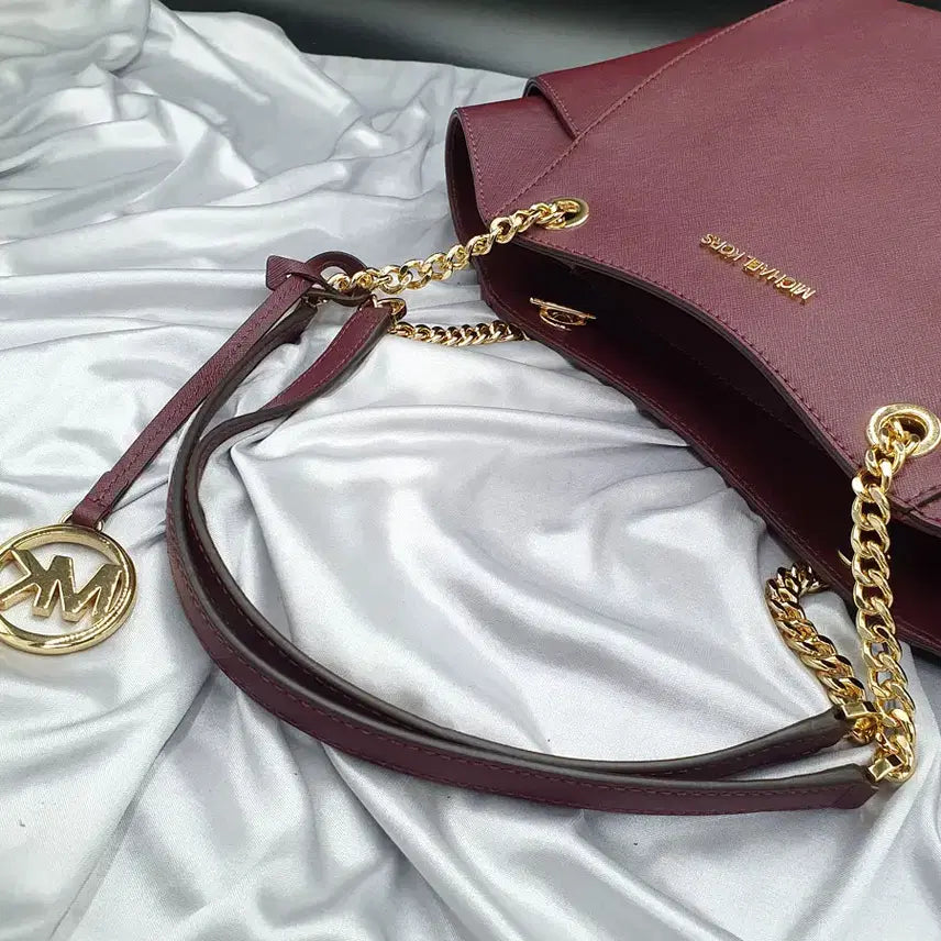 [BUNJANG] Michael Kors Chain Shoulder Bag / 마이클코어스 팬던트장식 체인 상태양호 숄더백 중고 가방 은피아노