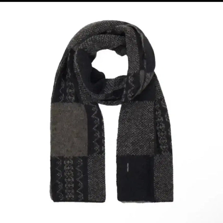 [BUNJANG] Polyteru Ethnic Checkered Scarf (Black/Brown) / 폴리테루 에스닉 머플러 체커보드 블랙브라운