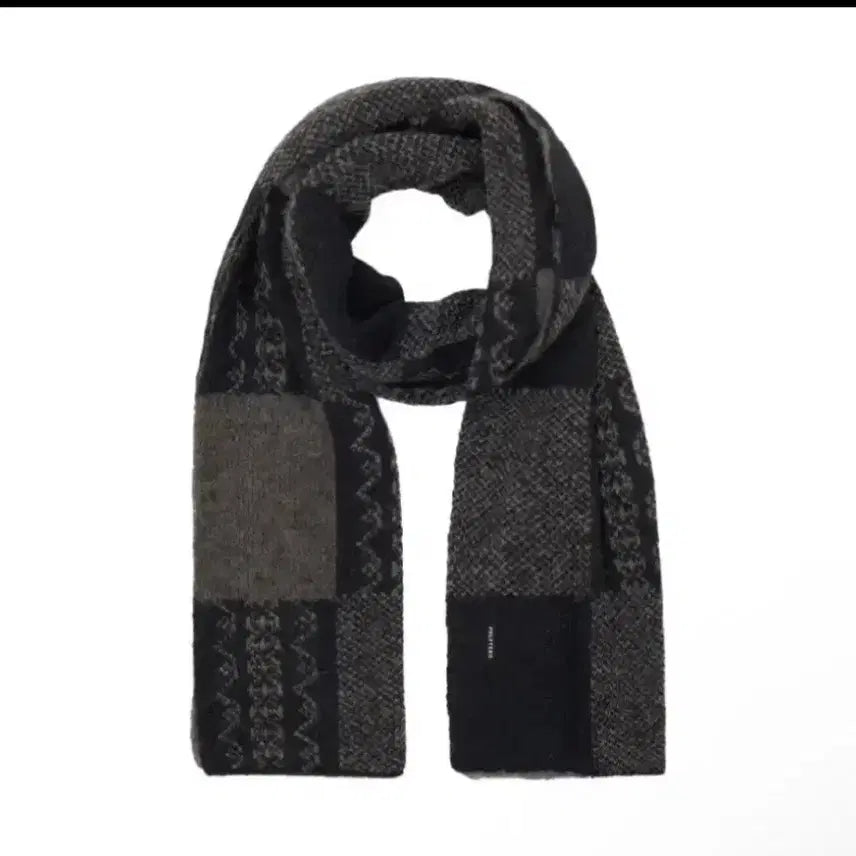 [BUNJANG] Polyteru Ethnic Checkered Scarf (Black/Brown) / 폴리테루 에스닉 머플러 체커보드 블랙브라운