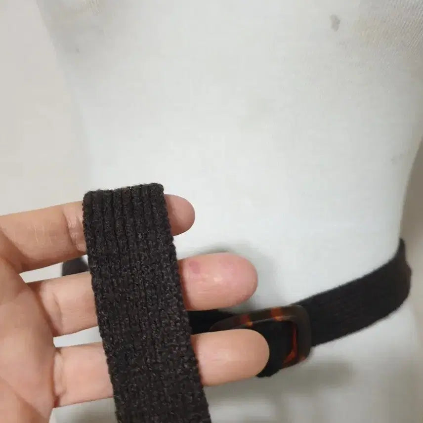 [BUNJANG] Brown Knit Belt / 브라운 니트벨트