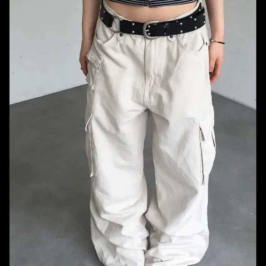 [BUNJANG] Onlabel Pocket Wide Cargo Pants / 온레블 포켓 와이드 카고 팬츠