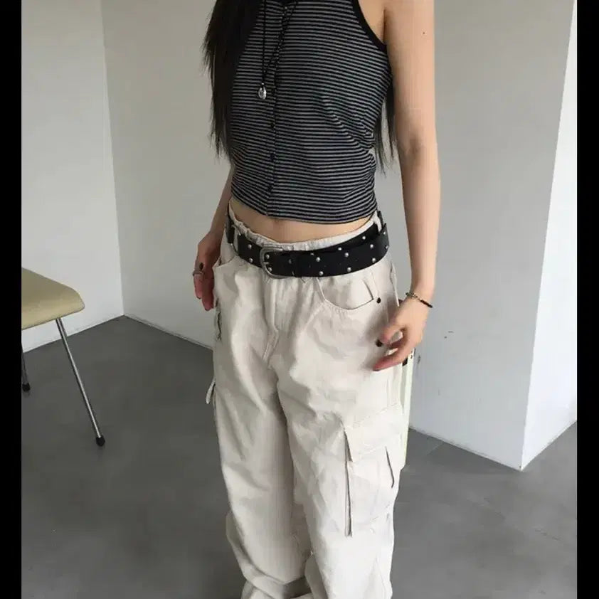 [BUNJANG] Onlabel Pocket Wide Cargo Pants / 온레블 포켓 와이드 카고 팬츠