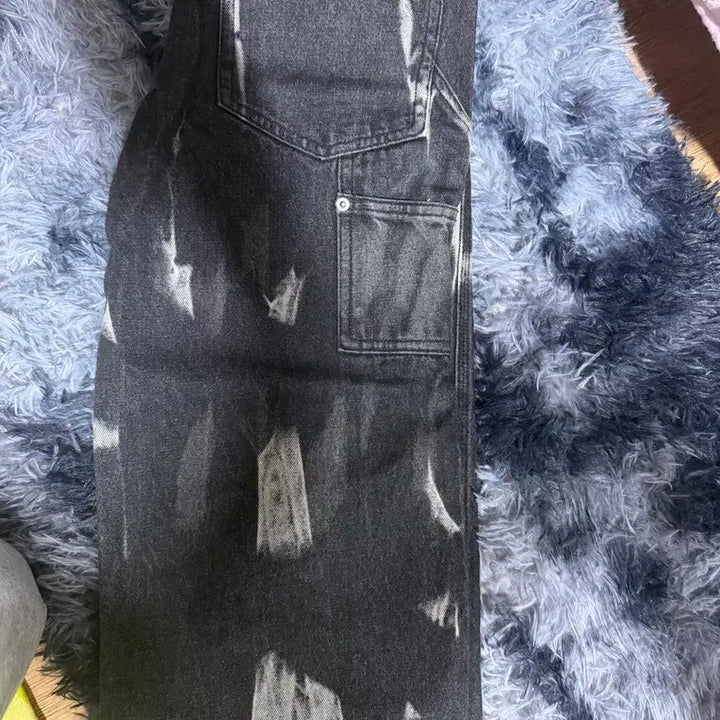 [BUNJANG] Tie-Dye Washed Carpenter Denim Pants / 타이다이 워시드 카펜터 데님 팬츠