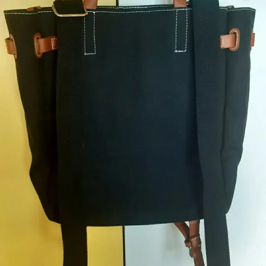 [BUNJANG] Black Canvas Backpack / 블랙 캔버스 백팩 노트북 가방