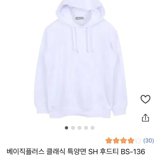 [BUNJANG] Generic White Hoodie (Size M) / 무지 흰색 후드티