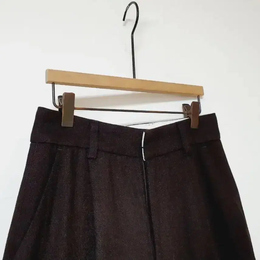 [BUNJANG] BillowStay Dark Brown High-Waist Wool Slacks / 새상품) 스테이 다크브라운 하이웨스트 울 슬랙스