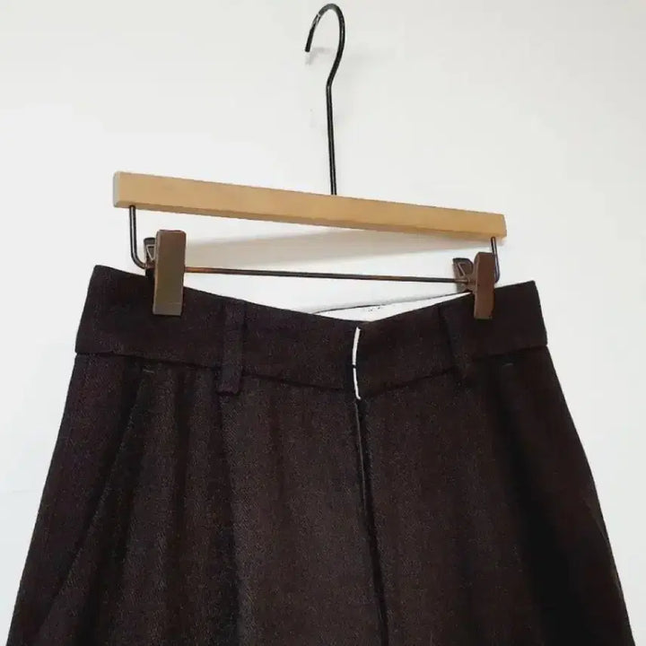 [BUNJANG] BillowStay Dark Brown High-Waist Wool Slacks / 새상품) 스테이 다크브라운 하이웨스트 울 슬랙스