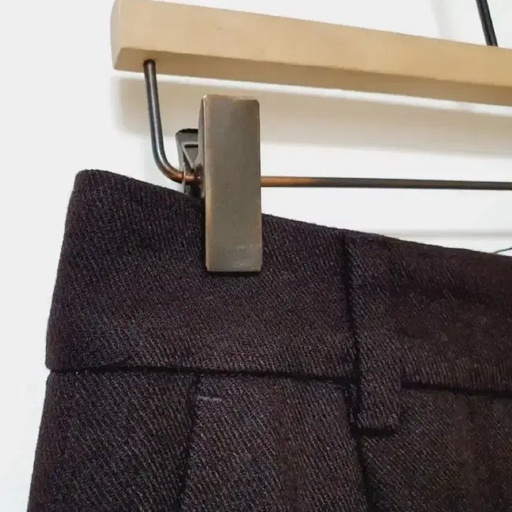 [BUNJANG] BillowStay Dark Brown High-Waist Wool Slacks / 새상품) 스테이 다크브라운 하이웨스트 울 슬랙스