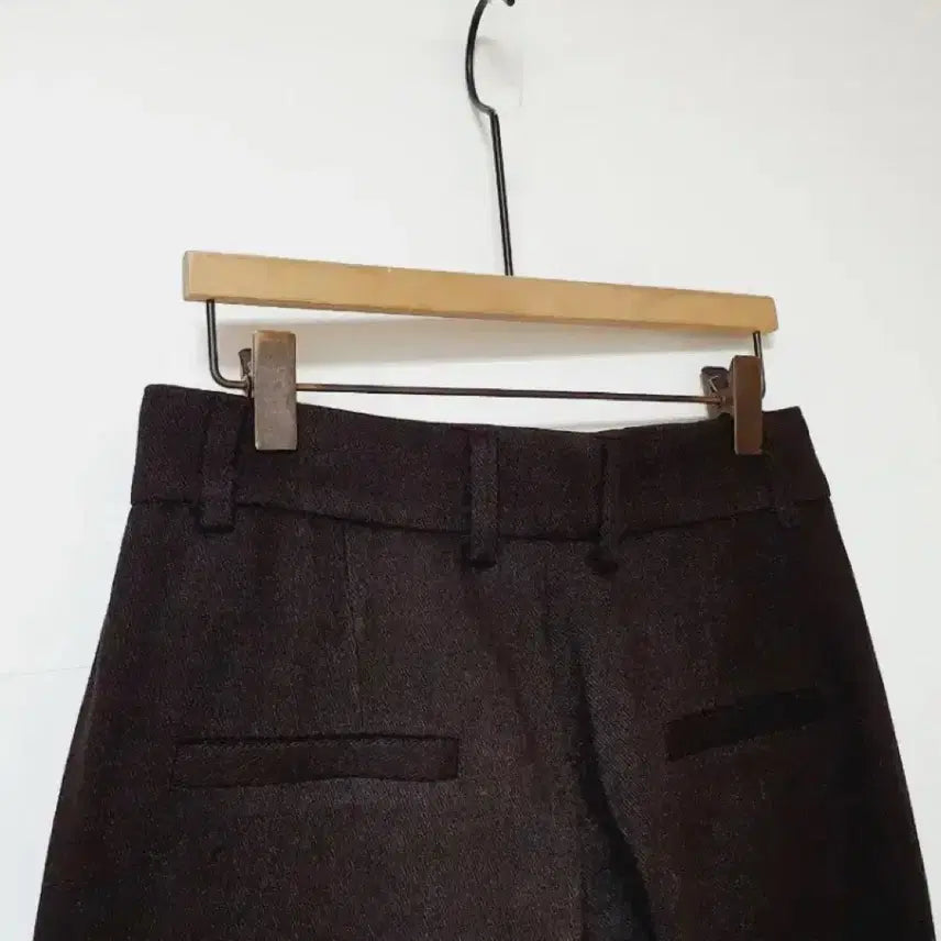 [BUNJANG] BillowStay Dark Brown High-Waist Wool Slacks / 새상품) 스테이 다크브라운 하이웨스트 울 슬랙스