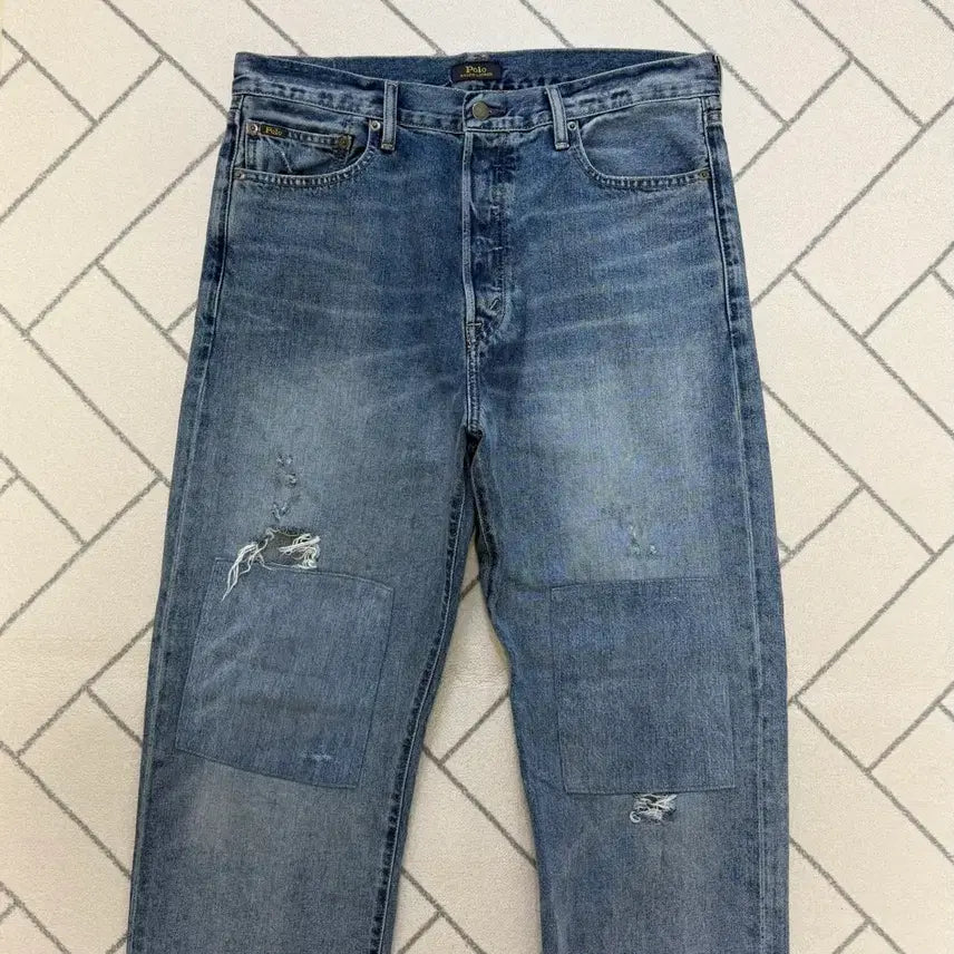 [BUNJANG] Polo Distressed Relaxed Fit Denim Jeans / (A-급/34) 폴로 디스트레스트 릴렉스핏 데님