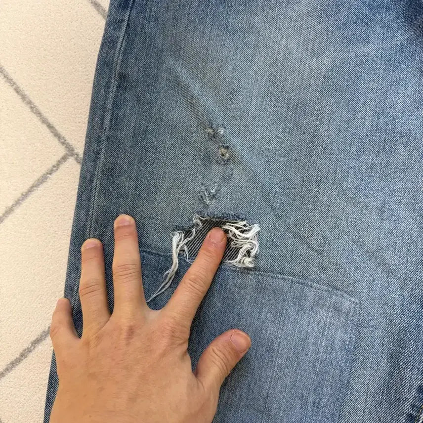 [BUNJANG] Polo Distressed Relaxed Fit Denim Jeans / (A-급/34) 폴로 디스트레스트 릴렉스핏 데님