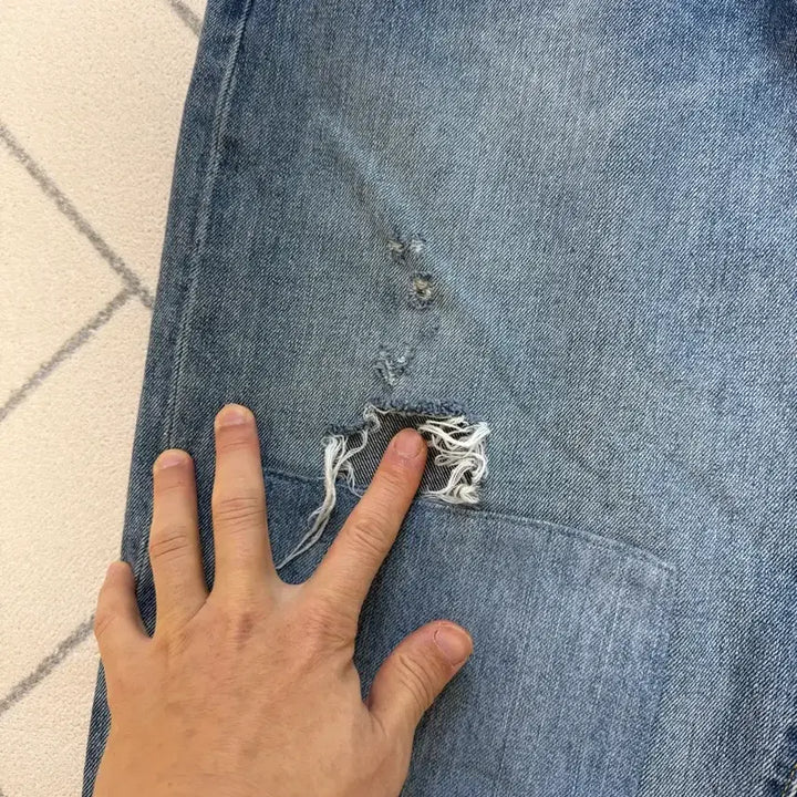 [BUNJANG] Polo Distressed Relaxed Fit Denim Jeans / (A-급/34) 폴로 디스트레스트 릴렉스핏 데님