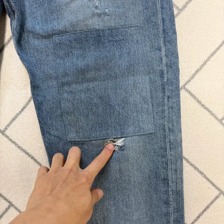 [BUNJANG] Polo Distressed Relaxed Fit Denim Jeans / (A-급/34) 폴로 디스트레스트 릴렉스핏 데님