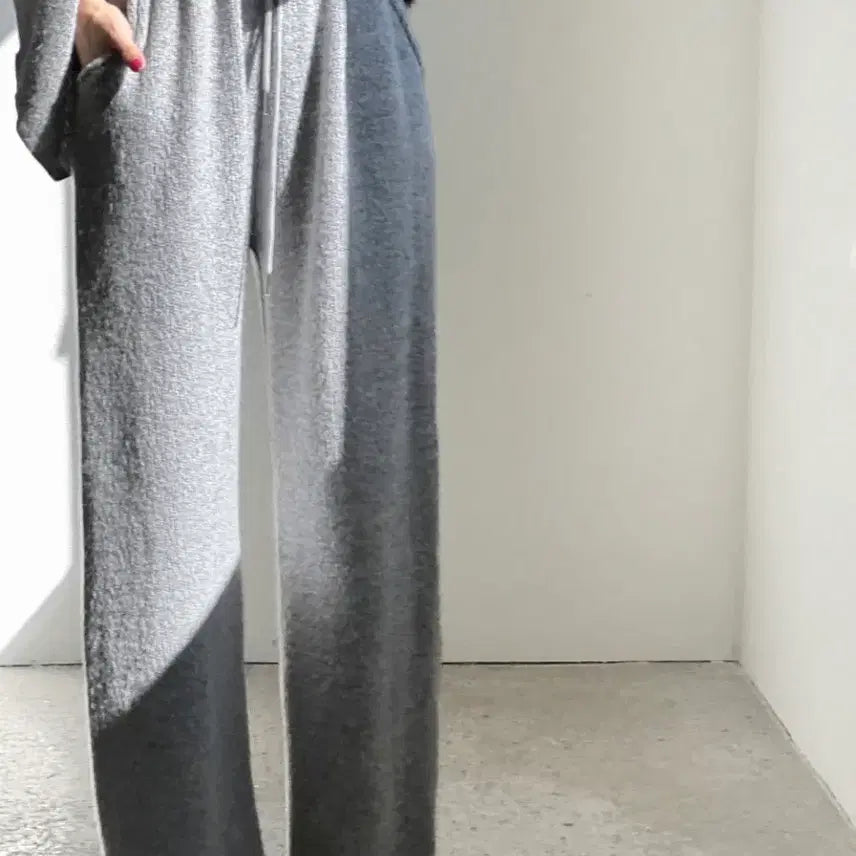 [BUNJANG] Unspecified Gray/Black Knit Wide Straight Knit Pants / 마지막가격 그레이/블랙 니트 와이드 일자 니트 팬츠
