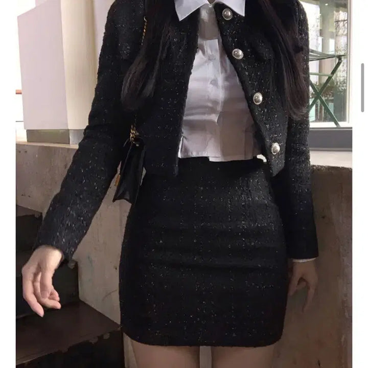 [BUNJANG] JAYBLIN Pearl Tweed Jacket / 제이블린 진주 펄 트위드 자켓