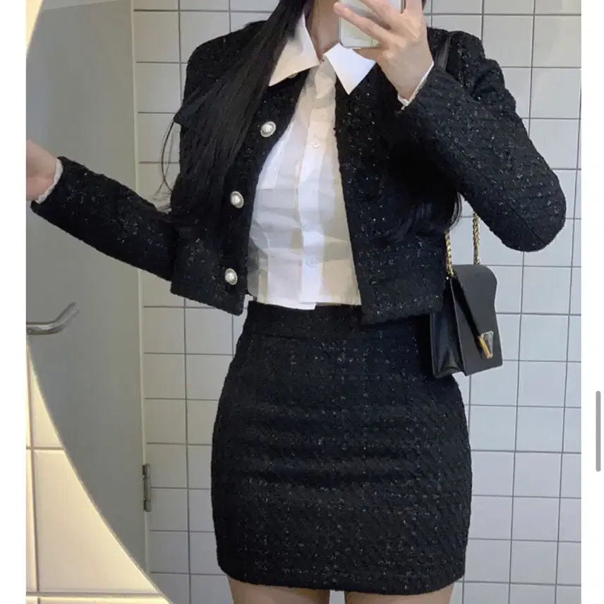 [BUNJANG] JAYBLIN Pearl Tweed Jacket / 제이블린 진주 펄 트위드 자켓