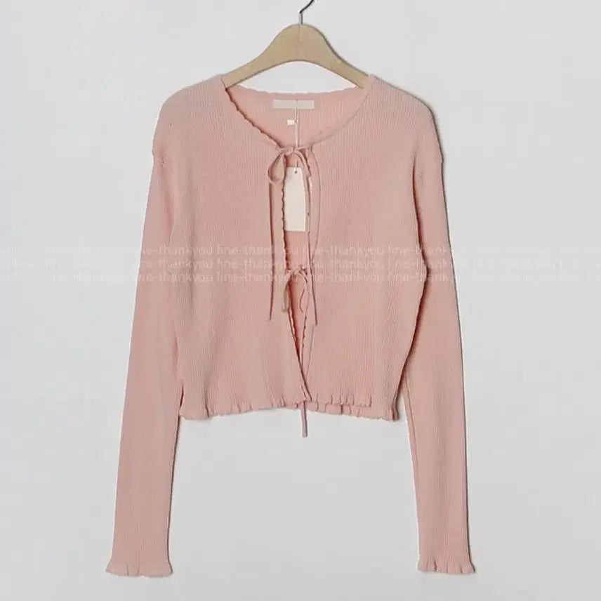 [BUNJANG] Come Here Peter & Wendy Blurry Ribbon Frill Cardigan / <컴히얼 피터앤웬디 블러리 리본 프릴 골지 가디건 팔아요!!>