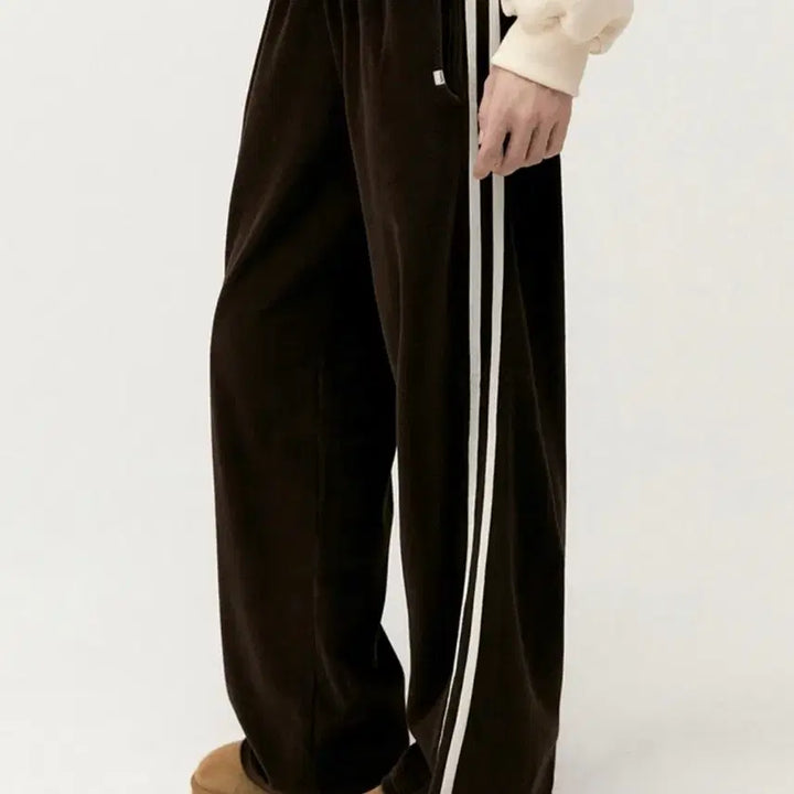 [BUNJANG] Roiel Relax Velvet Track Pants / 로에일 릴렉스 벨벳 트랙팬츠(새상품)