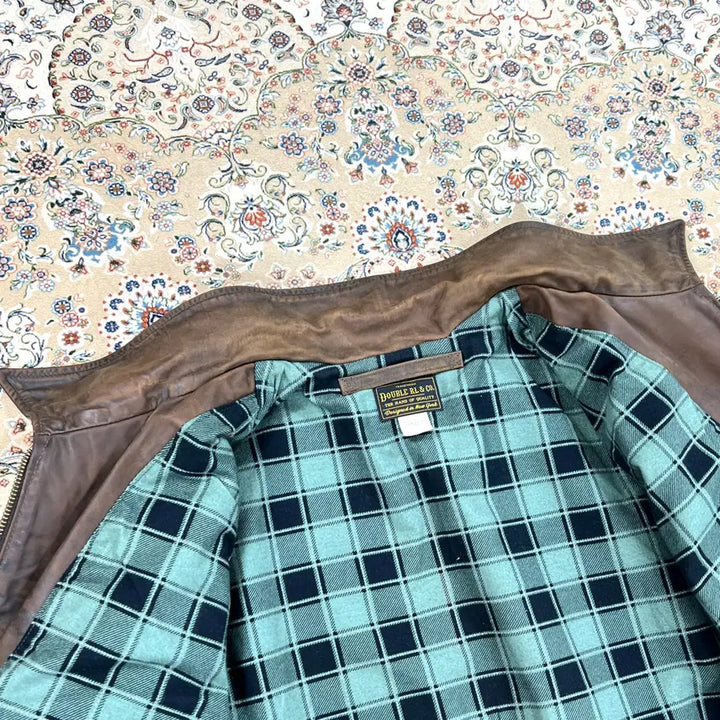 [BUNJANG] RRL Western Style Embroidered Leather Jacket / [A+등급 L] RRL 더블알엘 웨스턴스타일 자수 토바코브라운 레더자켓