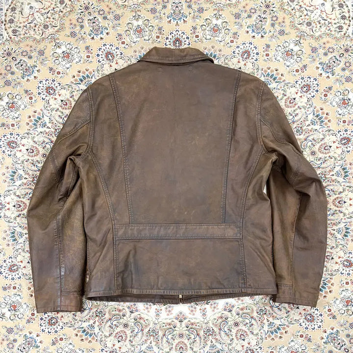 [BUNJANG] RRL Western Style Embroidered Leather Jacket / [A+등급 L] RRL 더블알엘 웨스턴스타일 자수 토바코브라운 레더자켓