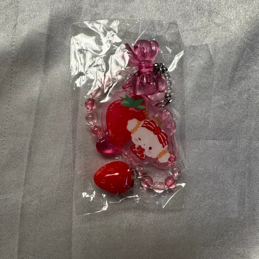 [BUNJANG] Pink Heart and Strawberry Character Keyring / 캐릭터 키링