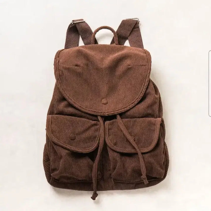 [BUNJANG] DAISO Corduroy Brown Backpack / 새상품)다이소 코듀로이 브라운 백팩