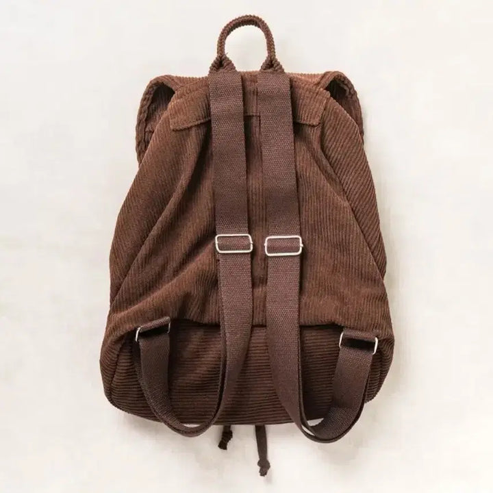 [BUNJANG] DAISO Corduroy Brown Backpack / 새상품)다이소 코듀로이 브라운 백팩