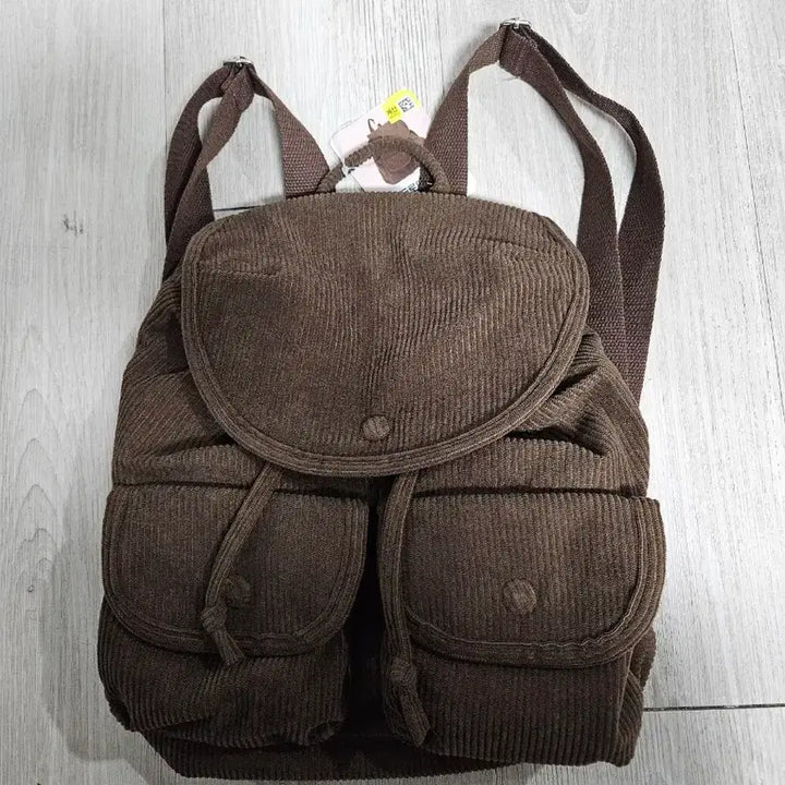 [BUNJANG] DAISO Corduroy Brown Backpack / 새상품)다이소 코듀로이 브라운 백팩